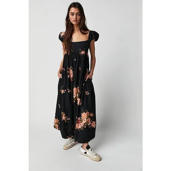 Free People Linda‎ Lou Poplin Dress Black - Picture 3 of 11